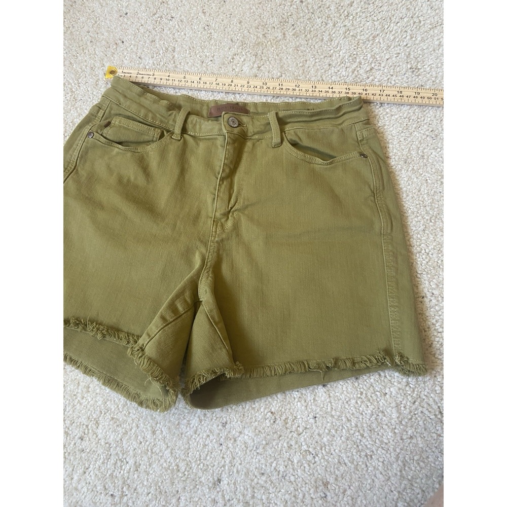 Women's Judy Blue Green Denim Fringe Leg Shorts- Size 1XL- Very‎ Clean